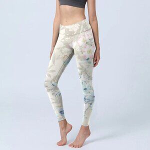 floral pastel Buddha stones leggings, size L